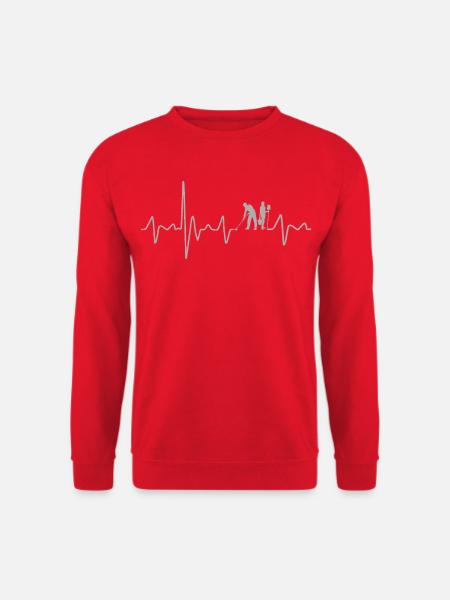 Building Cleaner Heartbeat Retro Cleaner - Unisex Sweatshirt - red