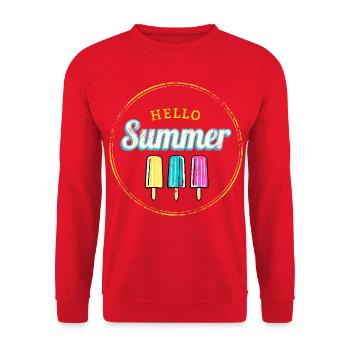 Eis mit Stiel Hallo Sommer Vintage Eiscreme Design - Unisex Sweatshirt - red - Front - Alina (178cm) & Michal (187cm)