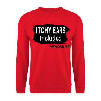 Juckende Ohren in den Wechseljahren - Unisex Pullover - Rot - Vorne - Alina (178cm) & Michal (187cm)