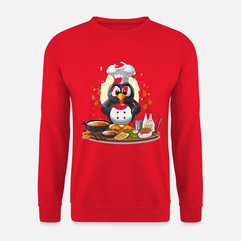 Küchenpinguin Chef Design - Unisex Pullover - Rot