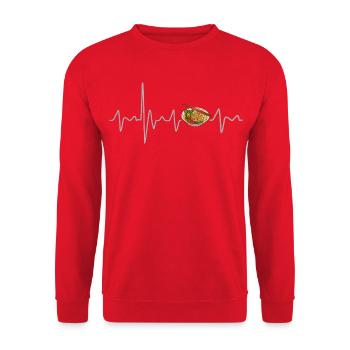 Soupe Pho avec Heartbeat Soupe de nouilles Design Vietnam - Sweat-shirt Unisexe - rouge - Devant - Alina (178cm) & Michal (187cm)