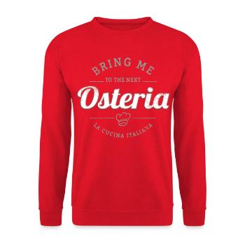 Restaurant Osteria Vintage Italie Rétro Design - Sweat-shirt Unisexe - rouge - Devant - Alina (178cm) & Michal (187cm)