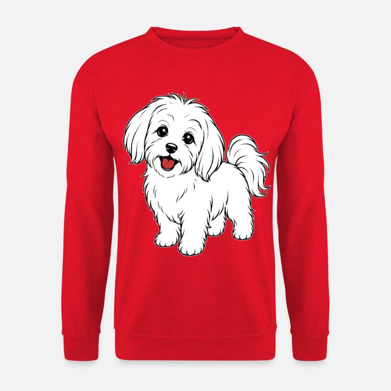 Maltese dog white - Unisex Sweatshirt - red