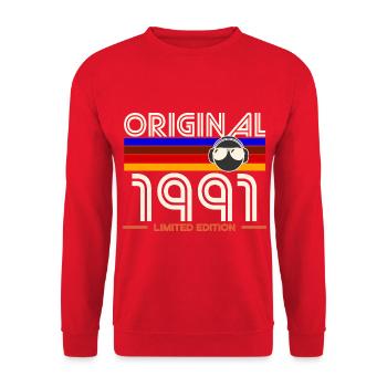 Original 1991 Limited Edition Retro - Unisex Sweatshirt - red - Front - Alina (178cm) & Michal (187cm)
