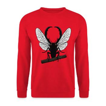 Coleoptere Lucane Cerf Volant Stag Jaw - Unisex Pullover - Rot - Vorne - Alina (178cm) & Michal (187cm)