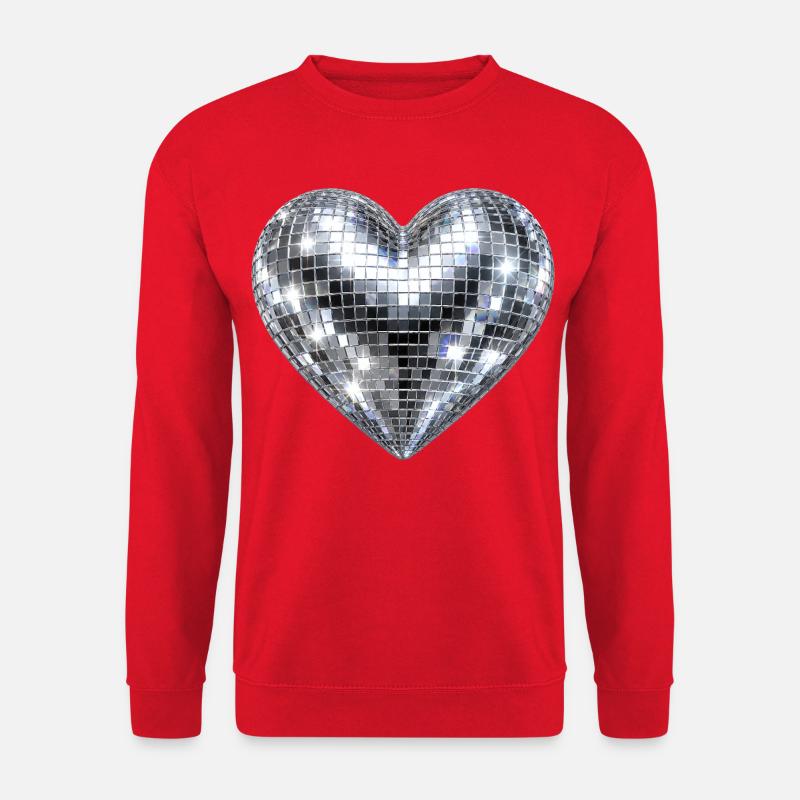 Heart Disco Glitter - Unisex Sweatshirt - red