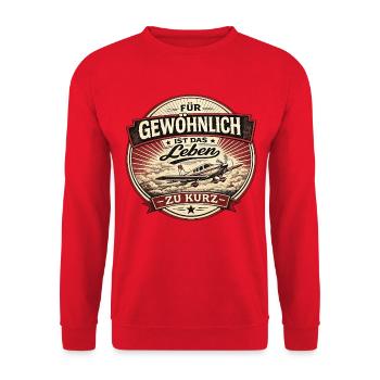 Pilot Vintage Spruch Flugzeug Design - Unisex Pullover - Rot - Vorne - Alina (178cm) & Michal (187cm)