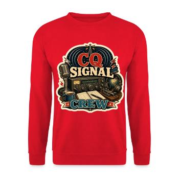 CQ SIGNAL CREW - Unisex Sweatshirt - red - Front - Alina (178cm) & Michal (187cm)