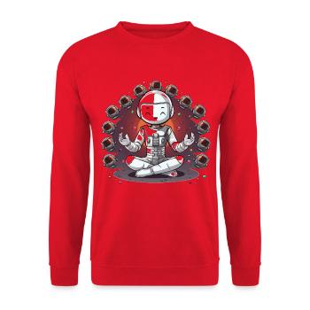Cosmic Meditation of the Astronaut - Unisex Sweatshirt - red - Front - Alina (178cm) & Michal (187cm)