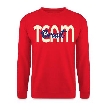 Team Bridal Wedding - Unisex Sweatshirt - red - Front - Alina (178cm) & Michal (187cm)