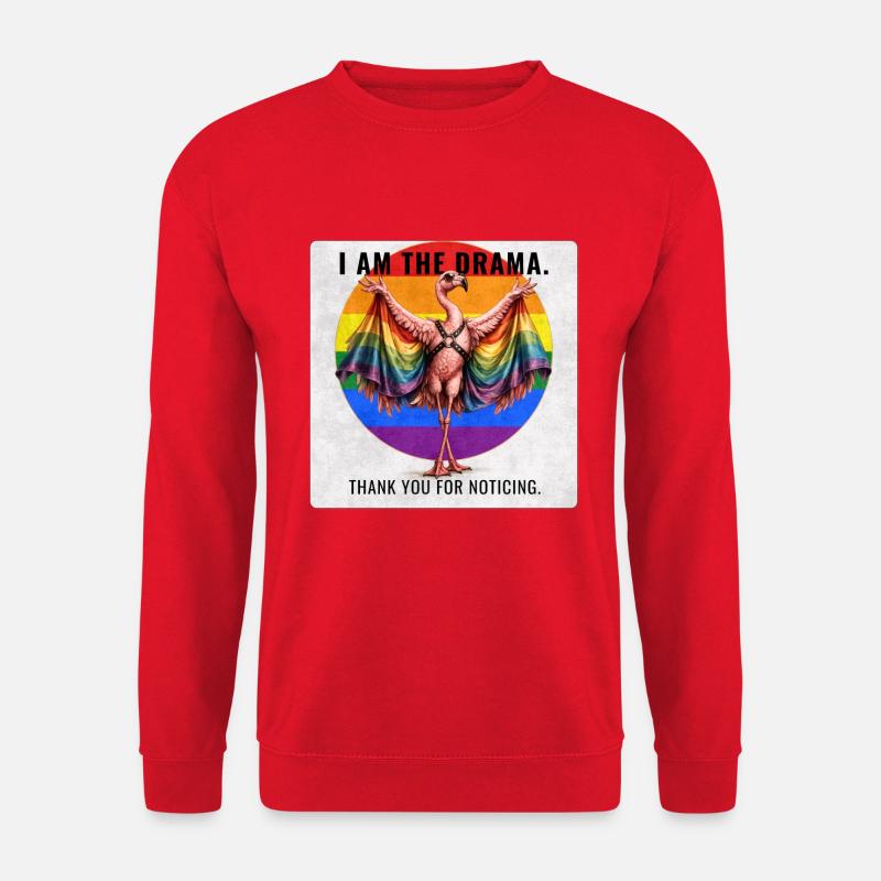 Funny Gay Pride Flamingo Design - Unisex Pullover - Rot