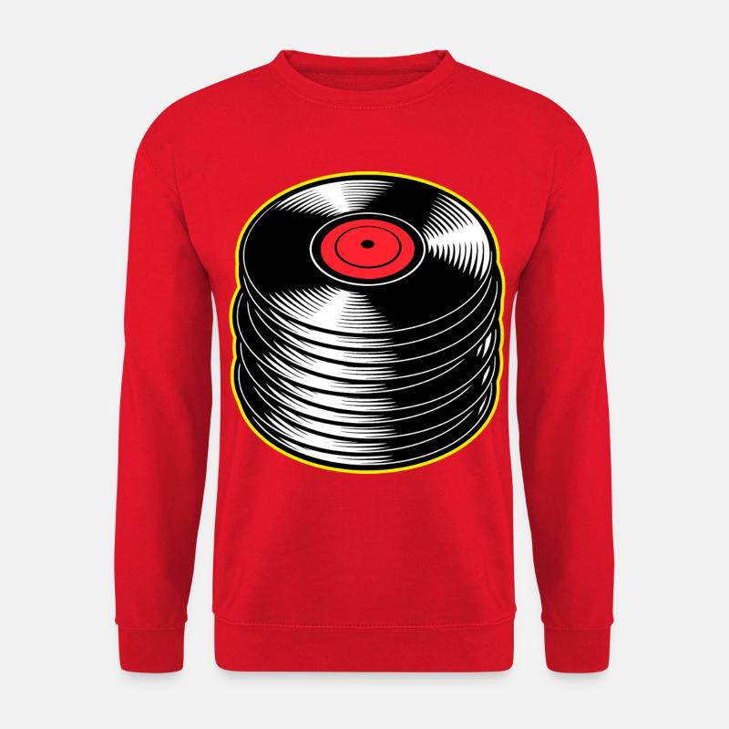 Vinyl Albums Stack - Unisex Sweatshirt - red
