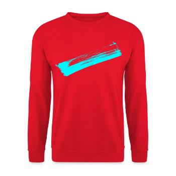 Deko Streifen - Pinsel BLAU - Unisex Pullover - Rot - Vorne - Alina (178cm) & Michal (187cm)