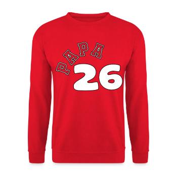 Papa 26 Vintage Collegiate Print - Unisex Sweatshirt - red - Front - Alina (178cm) & Michal (187cm)