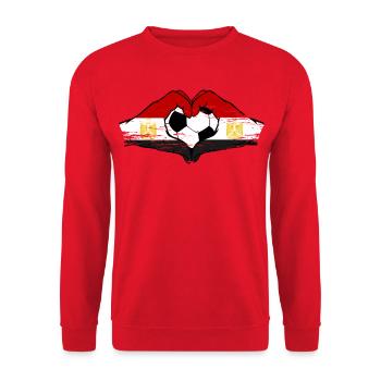 Egypt Flag Hands Heart Shape Used - Unisex Sweatshirt - red - Front - Alina (178cm) & Michal (187cm)