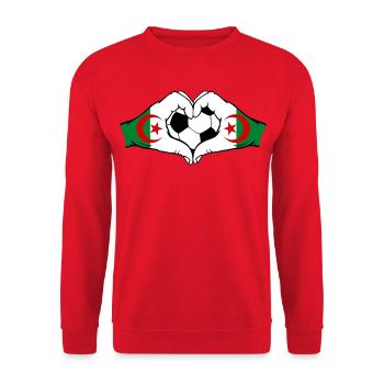Algeria Flag Hands Heart Shape Football - Unisex Sweatshirt - red - Front - Alina (178cm) & Michal (187cm)