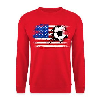 USA Flag Football used - Unisex Sweatshirt - red - Front - Alina (178cm) & Michal (187cm)
