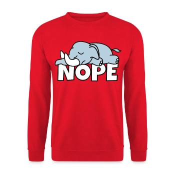Lazy Elephant Nope Not Today Lazy Africa - Unisex Sweatshirt - red - Front - Alina (178cm) & Michal (187cm)