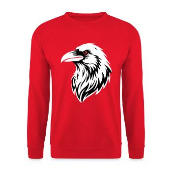 Corbeau Corneille Mascotte Logo Sport Gaming - Sweat-shirt Unisexe - rouge - Devant - Alina (178cm) & Michal (187cm)