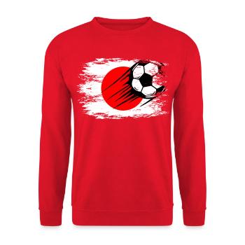 Japan Flag Football Used - Unisex Sweatshirt - red - Front - Alina (178cm) & Michal (187cm)