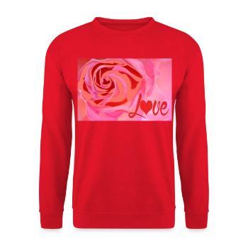 Rose Love Color Explosion Love - Sweat-shirt Unisexe - rouge - Devant - Alina (178cm) & Michal (187cm)