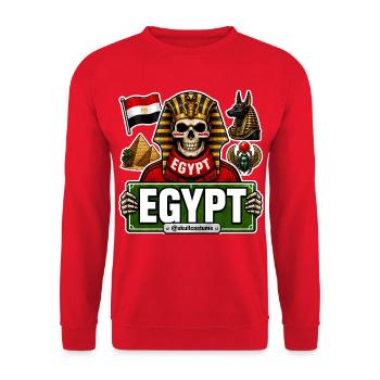 SkullCostume Édition Mondiale : Égypte - Sweat-shirt Unisexe - rouge - Devant - Alina (178cm) & Michal (187cm)
