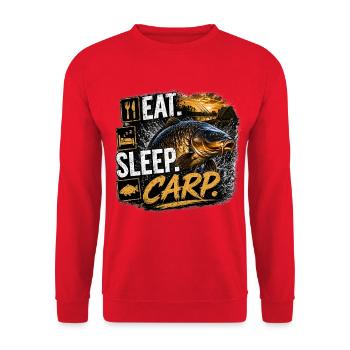 Eat Sleep Carp Carp Fishing T-Shirt - Sweat-shirt Unisexe - rouge - Devant - Alina (178cm) & Michal (187cm)