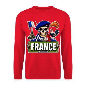 SkullCostume World Edition: France - Unisex Sweatshirt - red - Front - Alina (178cm) & Michal (187cm)