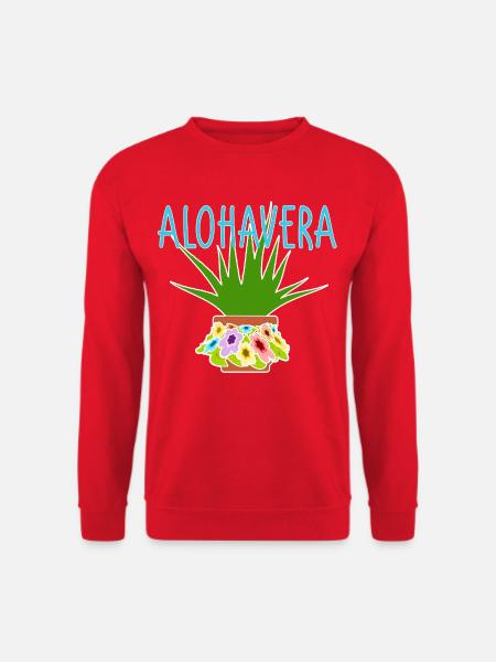 Aloe-Vera-Witz Pflanzen-Humor - Unisex Pullover - Rot