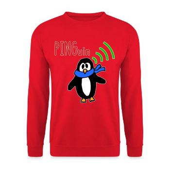 Penguin Humor drôle sur le réseau de blagues informatiques - Sweat-shirt Unisexe - rouge - Devant - Alina (178cm) & Michal (187cm)