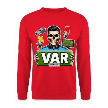 SkullCostume World Edition : arbitre VAR - Sweat-shirt Unisexe - rouge - Devant - Alina (178cm) & Michal (187cm)