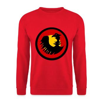 Deutscher Adler Schwarz Rot Gold - Unisex Pullover - Rot - Vorne - Alina (178cm) & Michal (187cm)
