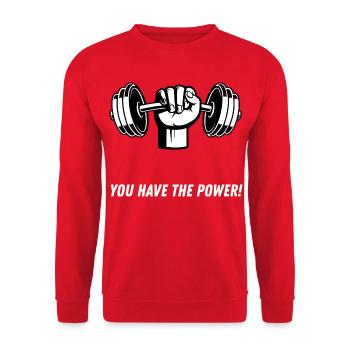 Tu as la motivation Power Gym - Sweat-shirt Unisexe - rouge - Devant - Alina (178cm) & Michal (187cm)