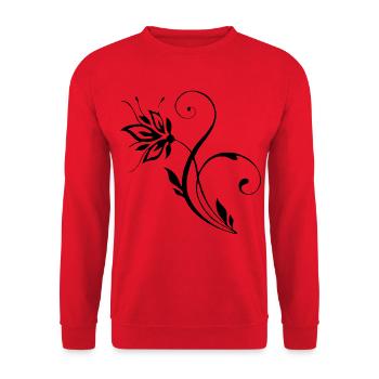 Black Flower - Unisex Sweatshirt - red - Front - Alina (178cm) & Michal (187cm)