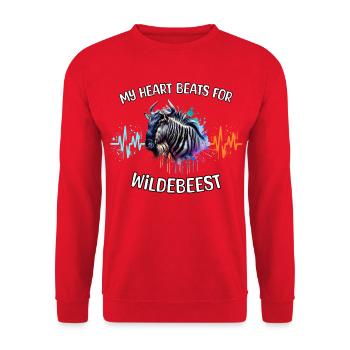 Lignée du cœur des gnous - Sweat-shirt Unisexe - rouge - Devant - Alina (178cm) & Michal (187cm)