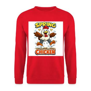 Poule de printemps - Sweat-shirt Unisexe - rouge - Devant - Alina (178cm) & Michal (187cm)