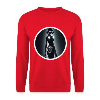 Cyberpunk Cyborg Car Girl Silhouette - Sweat-shirt Unisexe - rouge - Devant - Alina (178cm) & Michal (187cm)