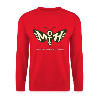 MOTH – The Light Seemed Reasonable - Unisex Sweatshirt - red - Front - Alina (178cm) & Michal (187cm)
