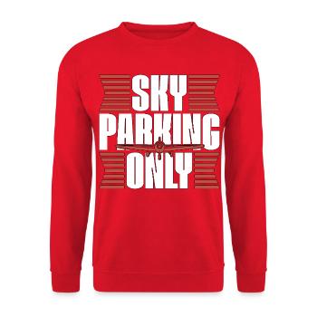 Private Pilot Sky Parking Only Aviation Enthusiast - Unisex Pullover - Rot - Vorne - Alina (178cm) & Michal (187cm)