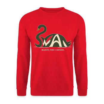 SWAN – Swan et jeux de mots - Sweat-shirt Unisexe - rouge - Devant - Alina (178cm) & Michal (187cm)