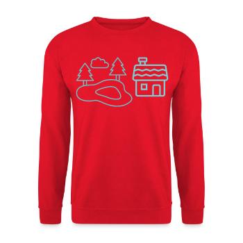 Waldsee-Häuschen Silhouetten - Sweat-shirt Unisexe - rouge - Devant - Alina (178cm) & Michal (187cm)