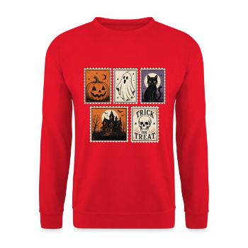 Timbres Effrayants d’Halloween - Sweat-shirt Unisexe - rouge - Devant - Alina (178cm) & Michal (187cm)
