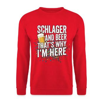 Schlager Und Bier - Unisex Pullover - Rot - Vorne - Alina (178cm) & Michal (187cm)