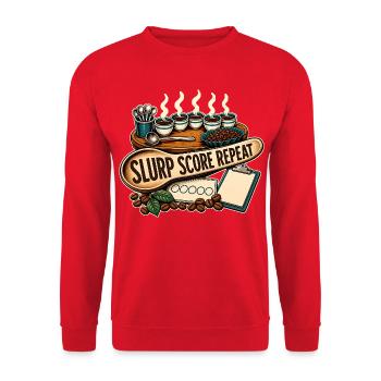 RÉPÉTITION DU SCORE SLURP - Sweat-shirt Unisexe - rouge - Devant - Alina (178cm) & Michal (187cm)