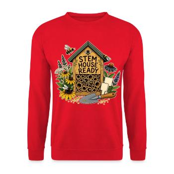 STEM HOUSE READY Plants - Unisex Sweatshirt - red - Front - Alina (178cm) & Michal (187cm)