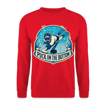 PUCK ON THE BOTTOM - Unisex Pullover - Rot - Vorne - Alina (178cm) & Michal (187cm)