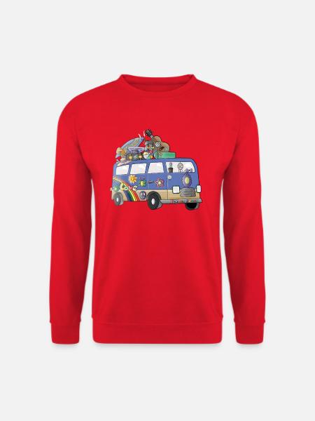 Hippie Camper Motif Vanlife Camping Retro - Unisex Sweatshirt - red