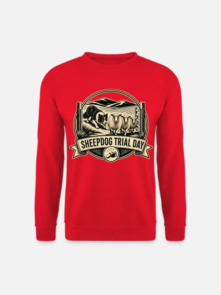SHEEPDOG TRIAL DAY Hund - Unisex Pullover - Rot