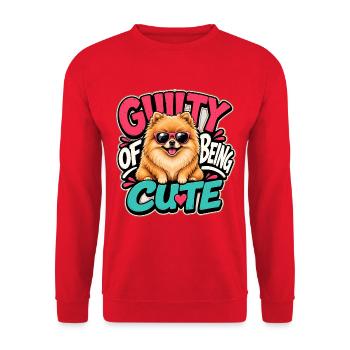 Pomeranian - Unisex Sweatshirt - red - Front - Alina (178cm) & Michal (187cm)