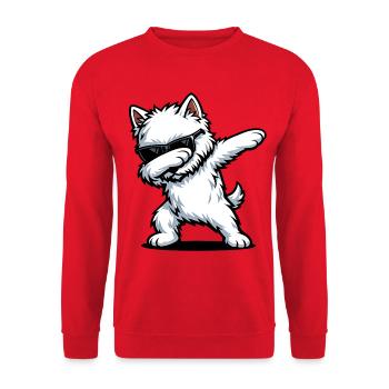 Dabbing West Highland White Terrier - Unisex Sweatshirt - red - Front - Alina (178cm) & Michal (187cm)
